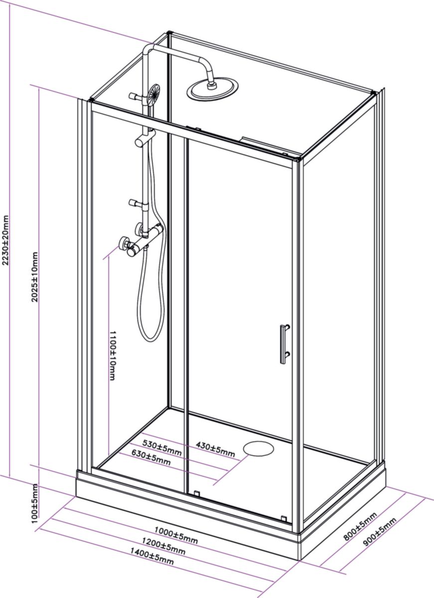 Colonne de douche spécial Cabine Alterna Concerto 2