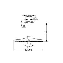 Ensemble douche de tête et bras plafonnier 142 mm, 1 jet Rainshower Mono 310 Cube Hard Graphite brossé 26566AL0