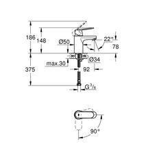 Mitigeur lavabo Eurosmart Cosmopolitan corps lisse ES 5,7 l/mn Chromé réf. 2337600E