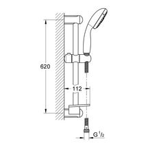 Ensemble de douche 4 jets avec barre Tempesta 100 Chromé 28593002