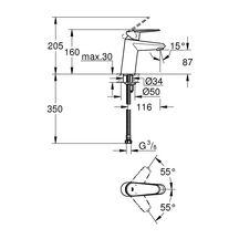 Mitigeur monocommande Lavabo Taille S Eurodisc Cosmopolitan Chromé 3246920E