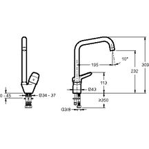 Mitigeur évier BRIVE bec tube avec système d'installation breveté 5/35'' Chromé réf. E75770-4-CP