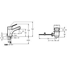 Mitigeur lavabo BRIVE avec système d'installation breveté 5 35'' chromé Réf. E78110-4-CP