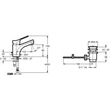 Mitigeur lavabo BRIVE avec système d'installation breveté 5 35'' chromé Réf. E78111-4-CP