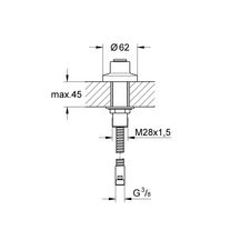 Garniture de douche pour montage sur gorge Chromé 27151000