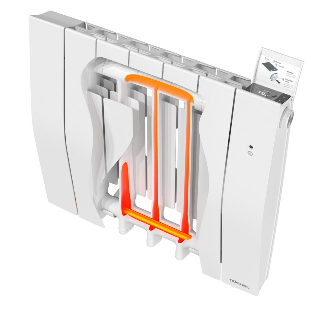 Radiateur Galapagos néo connecté avec pilotage intelligent horizontal 1000W blanc Réf. 500609