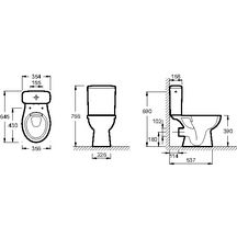 Pack WC PATIO sans bride sortie horizontale abattant descente progressive déclipsable Réf. E22918-00