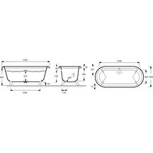 Baignoire Cléo en fonte 175x80 cm Réf.E29014-MGB