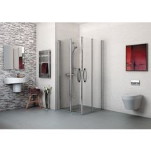 Paroi de douche Larenco porte pivotante pliante en angle 900 mm H 1900 mm Réf. 26732