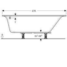 Baignoire RENOVA PLAN version gauche standard 170x105 blanc réf.00061800000