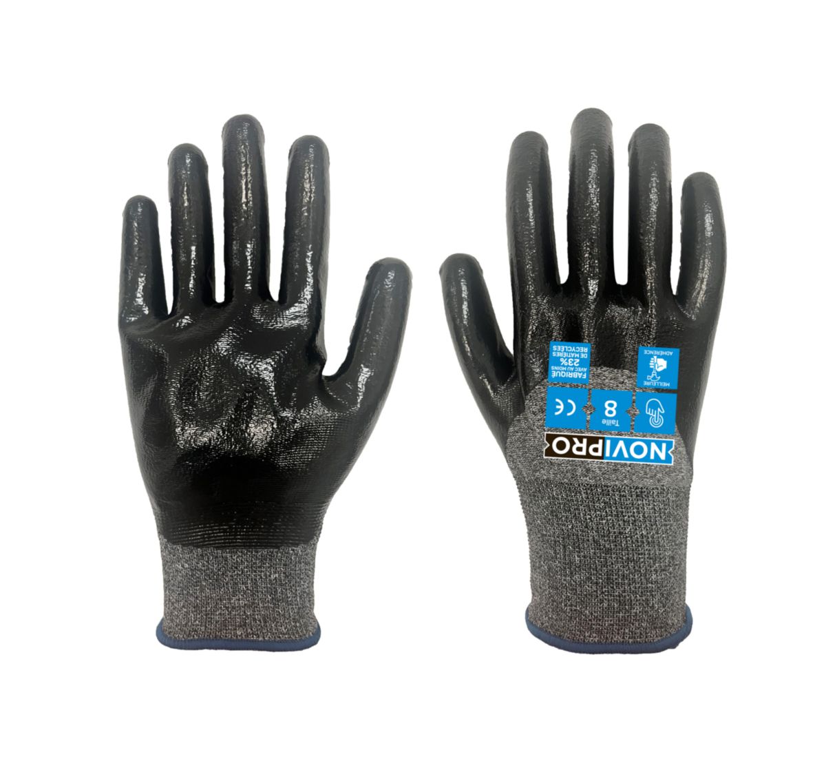 Gants manutention générale - milieu gras et huileux T8 Novipro