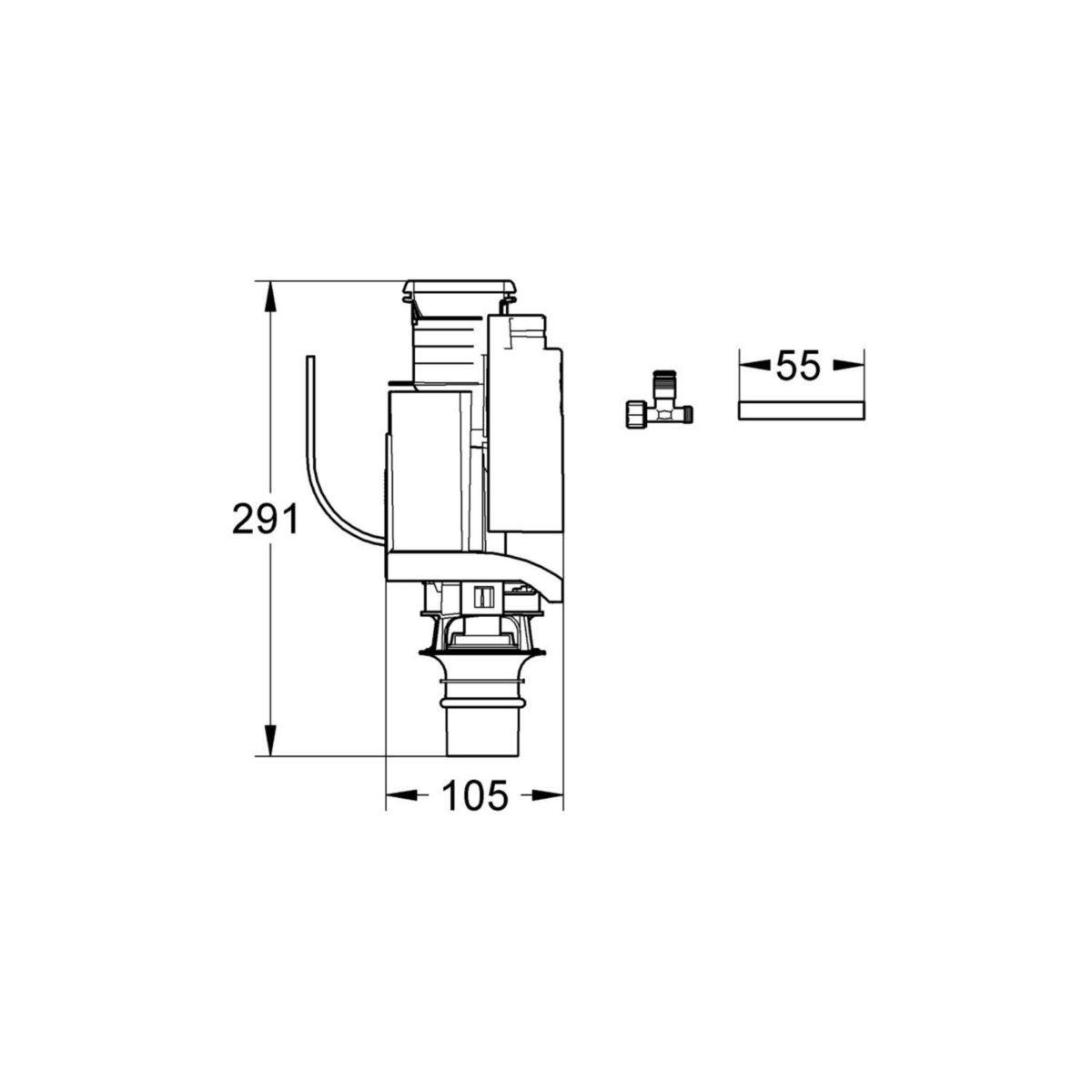 Mécanisme de chasse AV1 pour bâti-support Rapid SL GROHE