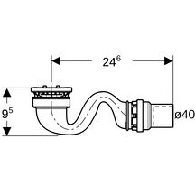 Siphon pour receveur SESTRA hauteur 50 sortie PVC diamètre 40 Réf. 550.008.00.1