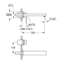 Mitigeur monocommande 2 trous lavabo Taille M Eurocube Chromé 23447000