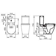 Réservoir CUBE CONNECT 3 / 6 litres avec alimentation verticale, blanc Réf. E797001