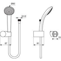 Ensemble support de douche IDEALRAIN S1, 1jet, chromé : réf. B9506AA