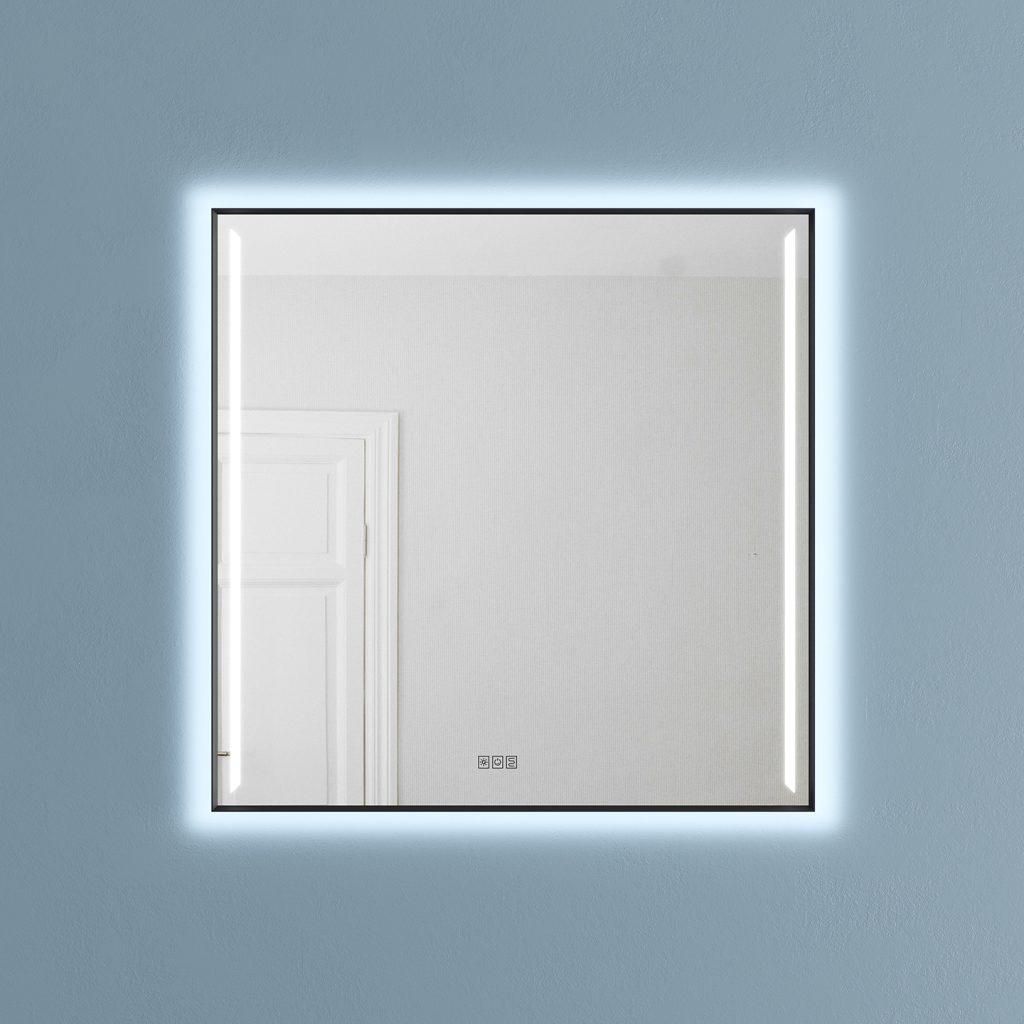 Miroir LED CONFIDENCE Premium L100 Noir mat IP44 Classe énergétique F Réf. 1746681