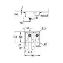 Évier en acier inoxydable K700 à encastrer par dessous Inox GROHE 31577SD1