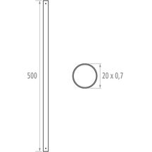 Tube droit porte-rideau 50 cm en laiton D 20 mm, nickelé chromé réf. 004822