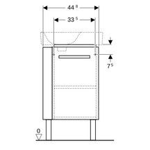 Meuble bas pour lave-mains RENOVA COMPACT L44.8 x H75.4-76.9 x P25.2 cm, laqué blanc laqué ultra-brillant, charnières à droite réf : 009928CBLBB