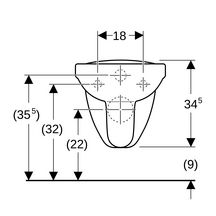 Cuvette suspendue rallongée PARACELSUS devient VITALIS 70 cm sans trou d'abattant blanc réf. 392210000