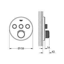 Thermostatique pour installation encastrée 3 sorties Grohtherm SmartControl Blanc 29904LS0