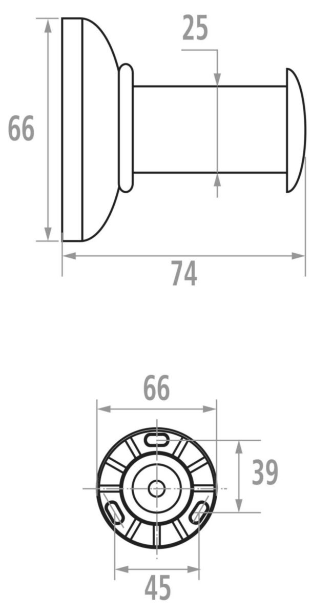 Patère 1 tête TRIOLO 7,5 cm, tube en acier D 25 mm, fixations invisibles, embases résine de synthèse, époxy blanc réf. 013730