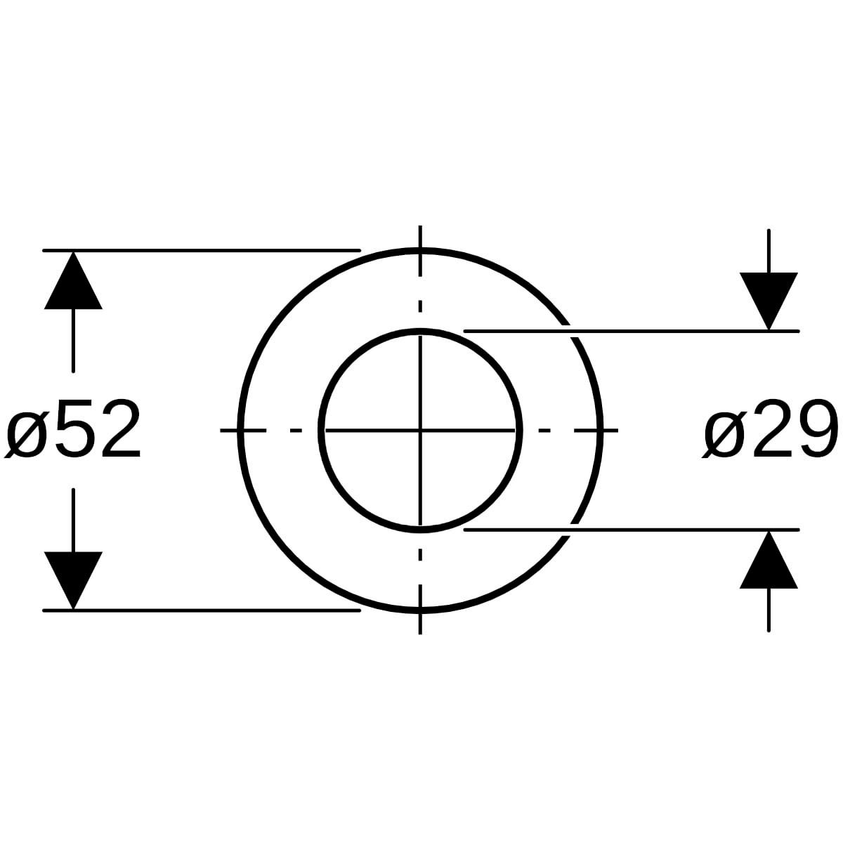 Joint d'étanchéité plat Geberit pour mécanisme de chasse type 212, pour réservoir à encastrer: d=52mm, di=23mm Ref : 244.244.00.1