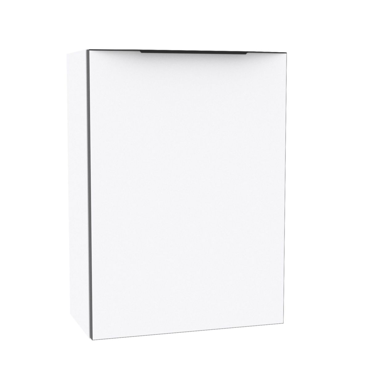 Lave mains Alterna Plénitude L40cm P22cm Blanc mat chant noir et poignée noire version gauche