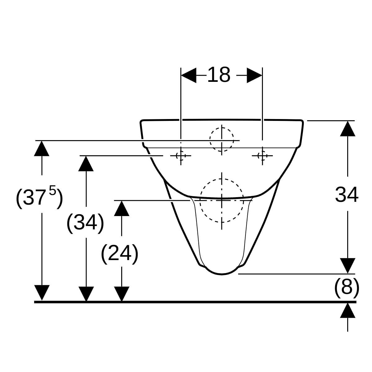 Cuvette suspendue DITO Rimfree blanc réf.00 réf. 390900000