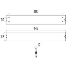 Rail cache alu anodisé avec verrou résine anthracite, 443 mm réf. 44040