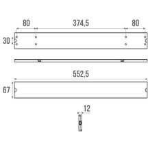 Rail cache alu anodisé avec verrou résine anthracite, 552 mm réf. 44050