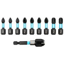 Set de 9 embouts impact Pozidrive 2,5 cm + porte embout 6 cm Novipro