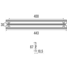 Rail de fixation, 443 mm, alu anodisé réf. 44240