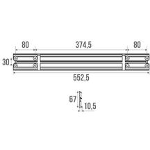 Rail de fixation, 552 mm, alu anodisé réf. 44250