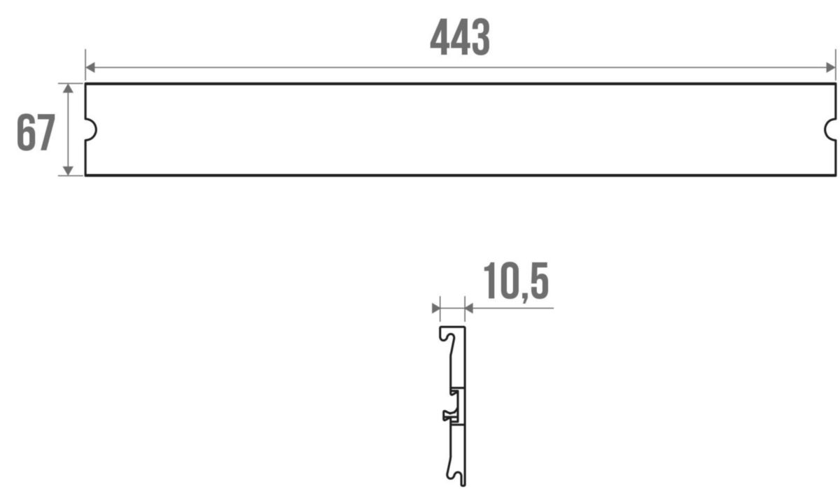 Cache seul, 443 mm, alu anodisé réf. 44340