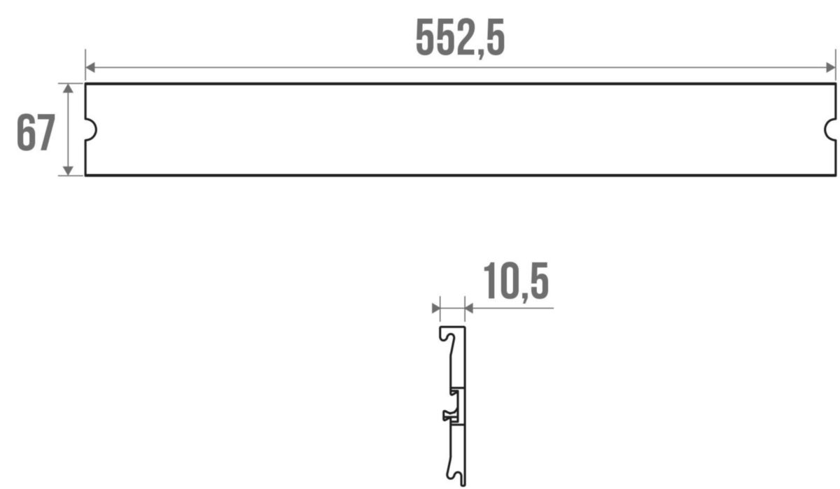 Cache seul, 552 mm, alu anodisé réf. 44350