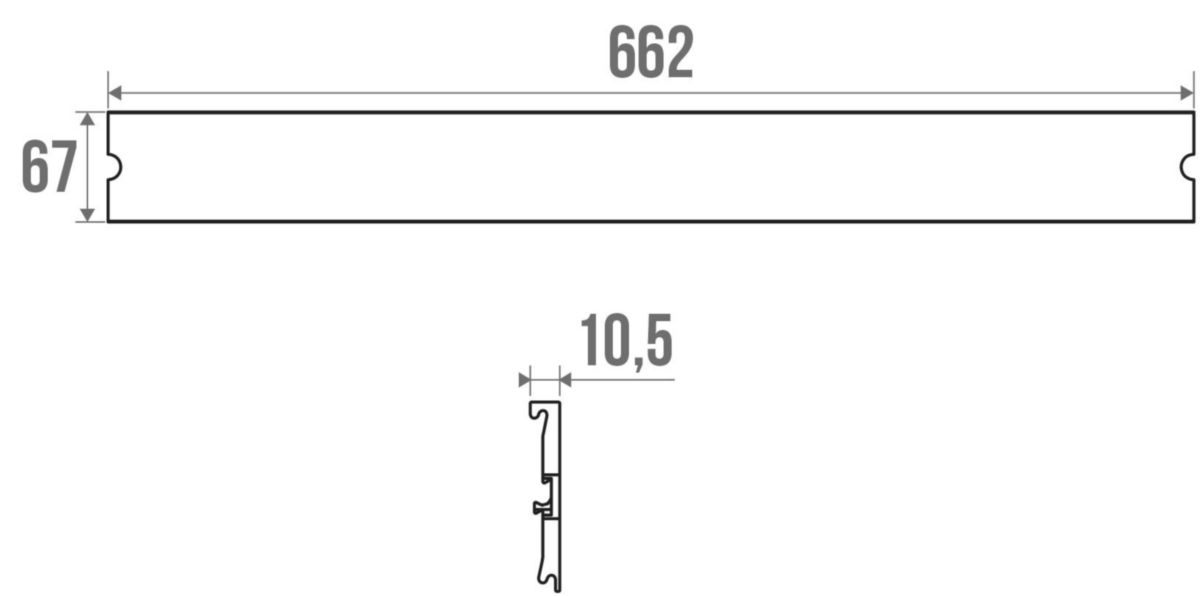 Cache seul, 662 mm, alu anodisé réf. 44360