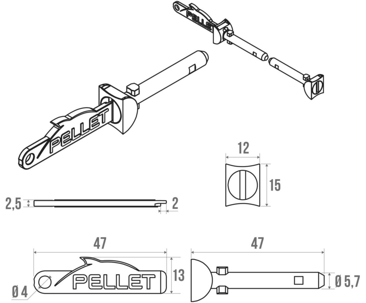 Verrous avec clé, blanc réf. 44700