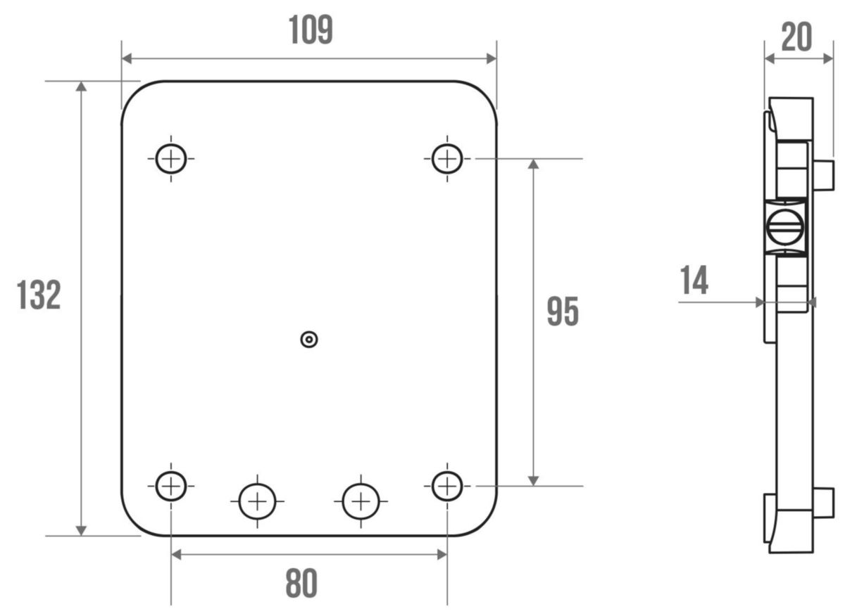 Platine de fixation pour rail, blanc réf. 44710