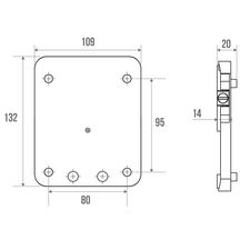 Platine de fixation pour rail, anthracite réf. 44713