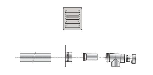 Kit de base raccordement chaudière diamètre 110 / 150 mm PPS/ALU colis DY914 réf. 100017529