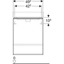 Meuble bas Geberit Smyle Square pour lave-mains, avec une porte: Largeur 49.2cm, Hauteur 61.7cm, Profondeur 40.6cm, gris velouté / laqué mat, gris velouté / thermopoudré mat, Largeur de lavabo=50cm, Charnières à droite