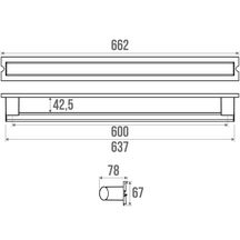 Barre droite amovible 662 mm ARSIS blanc et anodisé réf. 044860