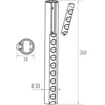 Barre d'appui droite ERGOSOFT 26 cm, profil en aluminium recouvert de PVC structuré ergonomique D 33 mm, rosaces polyamide, blanc réf. 046425