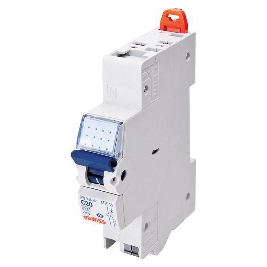 Disjoncteur magnetothermique - mtc 45 fixmatic - 1p+n courbe c 10a - 4500a/4,5ka - 1 module - neutre a gauche Réf / GW90606F