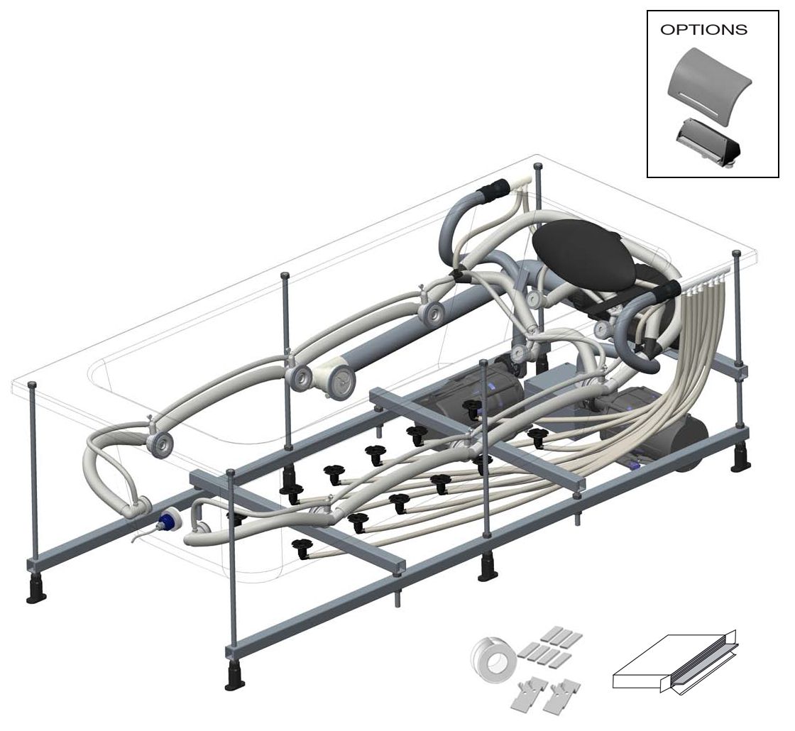 Baignoire Luxe Evok 170X75cm hydrojets à gauche blanc réf. E5BC213L-00