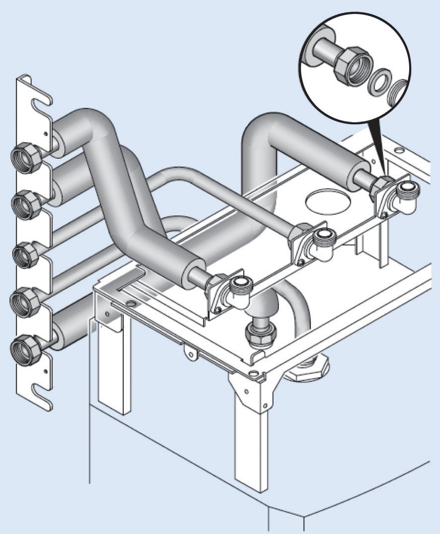 Kit raccord gauche STELLIS MODULE pour chaudière condensation colis 1525 réf. 7738110156