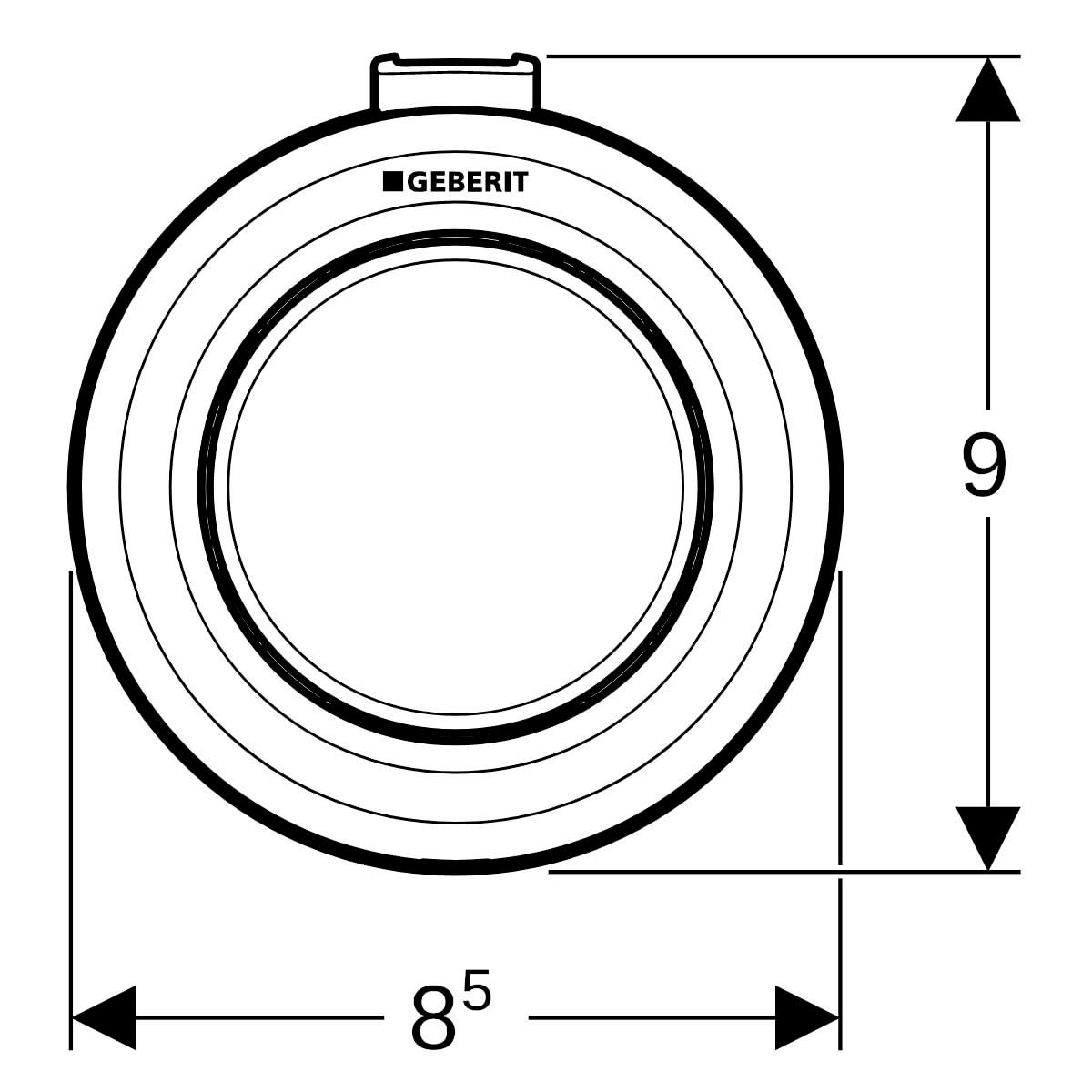 Déclenchement à distance GEBERIT type 01 pneumatique pour rinçage simple touche poussoir apparent Blanc alpin réf. 116046111