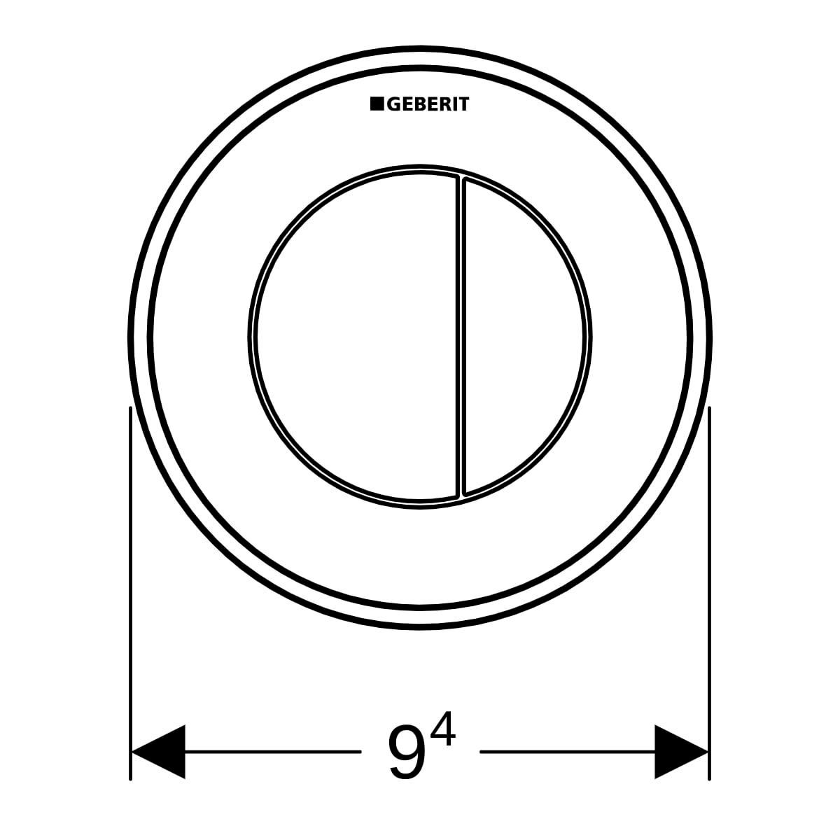 Commande déportée type 01 pneumatique double touche encastré, chromé brillant réf 116042211